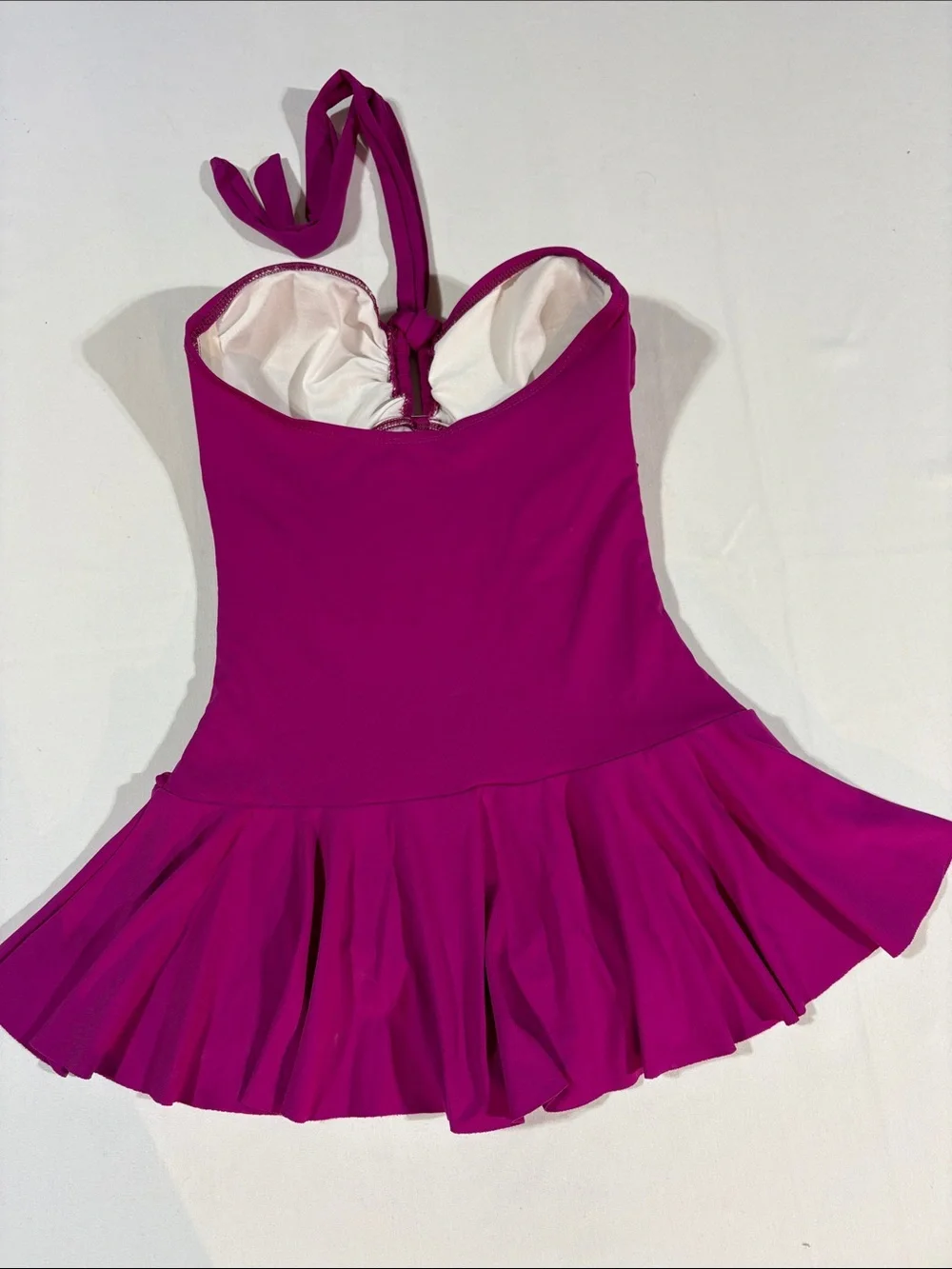 Chaps Fuchsia Halter Skirted One-Piece Swimsuit size 6